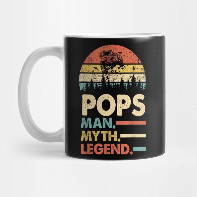 Pops Man Myth Legend Vintage Jeep For Mens Papa Father's Day Jeep gift by David Darry